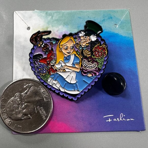 Alice Wonderland Lapel Pin Mad Hatter Jewelry Accessories Brooch Badge Pin - Picture 3 of 8
